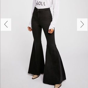 Free People Just Float On Black Bell Bottom Jeans